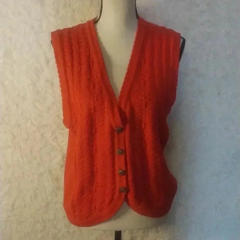 Vintage Northern Reflections Quilt Style Knit Sweater Vest Size M